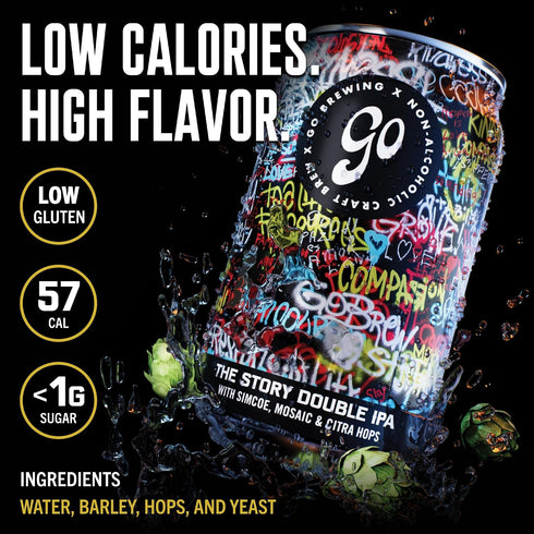 12 Pack (12 oz, 12 Pack) Go Brewing - IPA Mixed - Non Alcoholic Beer - Small Batch Brew - Low Calorie Drink - Featuring