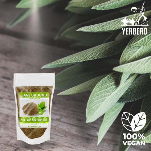Yerbero Premium Sage Leaf Ground 5 oz | 100% Pure Leaf, No Fillers, Non-GMO Dried Leaves Powder