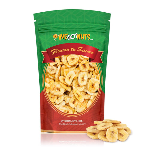 We Got Nuts Premium Dried Banana Chips 64oz (4 Pounds) Fresh, Crispy