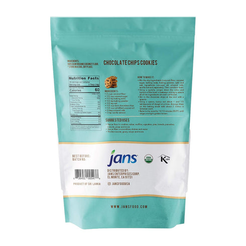 1.1lb (1 Pack) Jans Organic Coconut Flour | Gluten-Free | Certified Organic | Keto, Paleo, & Vegan Friendly | Flour