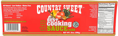 Country Sweet Sauce, Premium Cooking and Finishing Sauce (Mild, 21 oz)