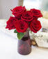 6 KaBloom - The Romantic Classic Red Rose Bouquet of Fresh Red Roses with Vase - Fresh Flowers for Birthday