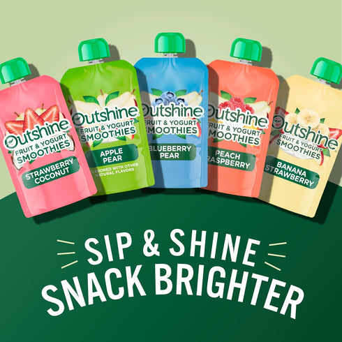 6(4x3.5oz)US Outshine Smoothie Raspberry Peach Flavor Pouches