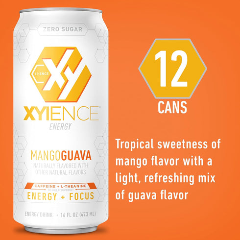 16 oz (Pack 12) Xyience Mango Guava Energy Drink, fl can