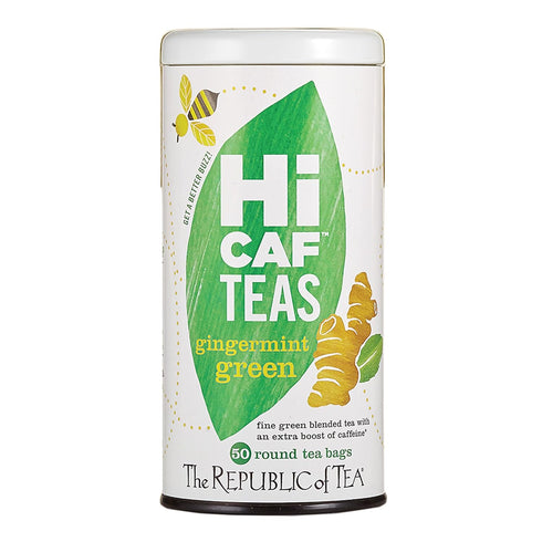 The Republic of Tea HiCAF Gingermint Green Tea, 50 Tea Bags, High