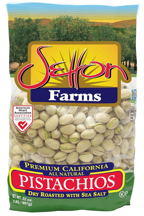 Setton Farms Roasted and Salted Premium California Pistachios 2lb Bag Certified NonGMO