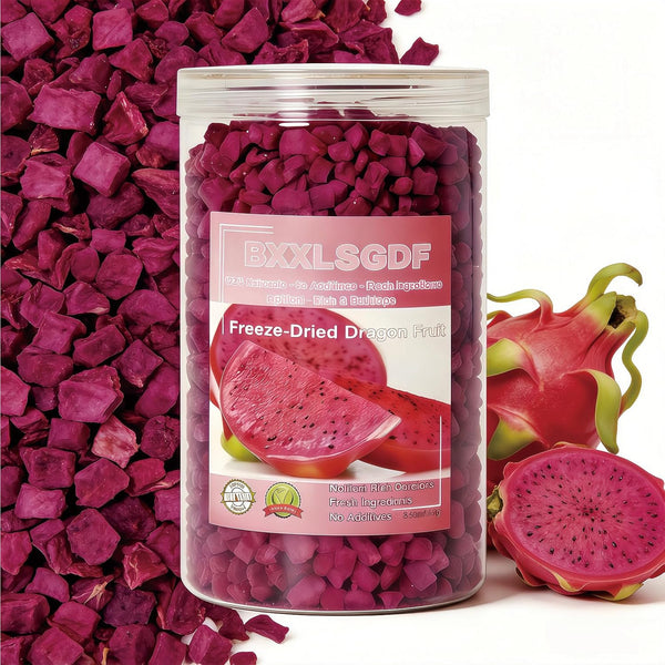Freeze Dried Dragon Fruit Cubes, 5.2oz Sealed cans | Unsweetened Crispy Bites