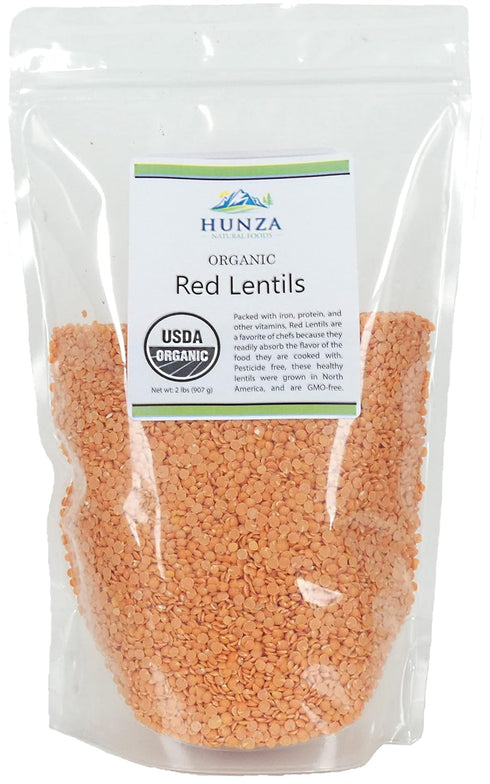 Hunza Natural Foods Organic Red Lentils - 2lbs (Hunza)