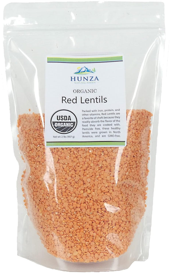 Hunza Natural Foods Organic Red Lentils - 2lbs (Hunza)