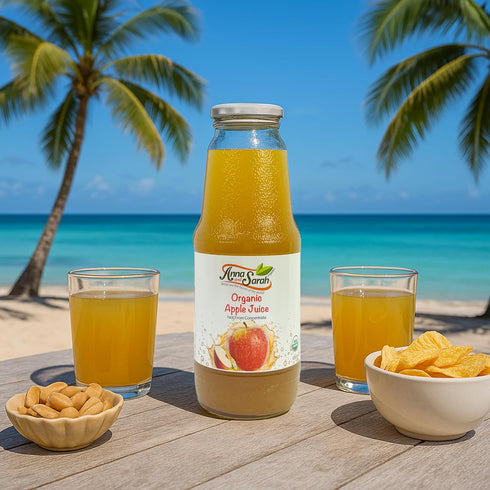 33.8 Oz (6 Pack) Anna and Sarah Organic Apple Juice - Glass Bottle No Sugar, No Artificial Colors, No Preservatives, No