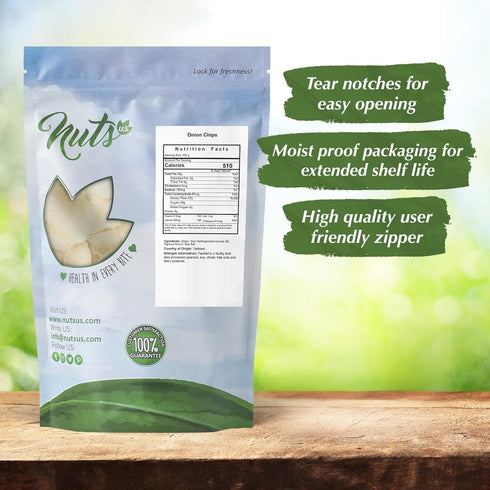 1.8 LBS) NUTS U.S. - Onion Chips | Sea-Salted | No Color Added and No Sugar Added | Natural | Delicious And Healthy |