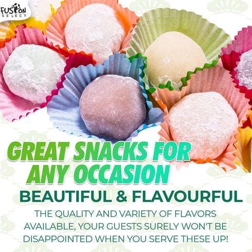 Fusion Select Mochi Daifuku Snacks, Traditional Japanese Rice Cakes with Filling, Chewy and Soft Texture (Sesame)