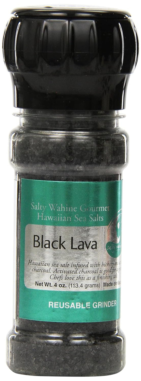 Salty Wahine Gourmet Hawaiian Sea Salts, Black Lava, 4 Ounce