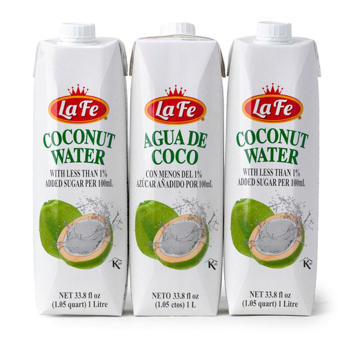 La Fe Coconut Water Carton No Pulp - 3 Pack - 33.8
