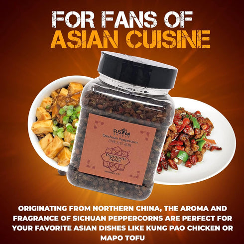 Fusion Select Premium Szechuan Peppercorn - Authentic Sichuan Whole Peppercorns for Chinese Cuisine, 6oz Double Flip