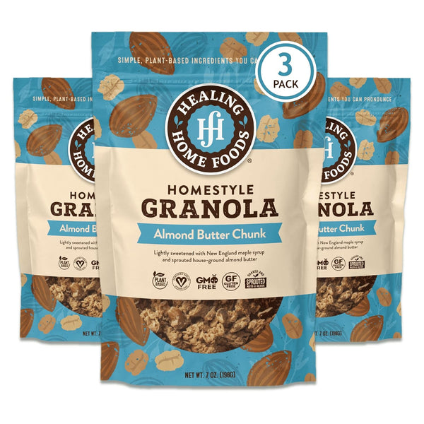 Healing Home Foods Almond Butter Chunk Protein Granola Cereal, Gluten Free, High Protein, Low Sugar
