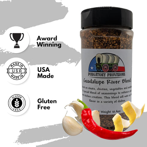 Purgatory Provisions Guadalupe River Blend - Authentic Texas Brisket Rub, Great All-Purpose Seasoning, BBQ Rub, Meat