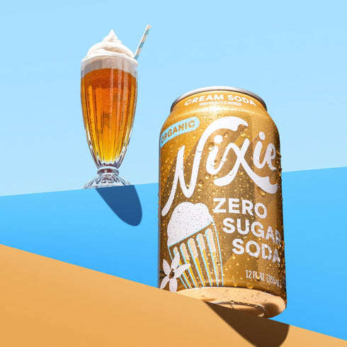 0 0 12oz (1 Count) Nixie Organic Zero Sugar Soda, Cream Soda, Sugar, Calories, Healthy Soda Pop, Non-GMO, Caffeine