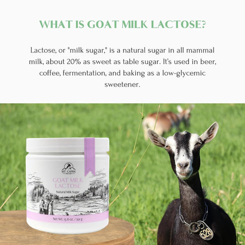 97 13.8 oz Mt. Capra Goat Milk Lactose | Natural Milk Sugar from Goat Milk Whey | Low Glycemic | Add to Coffee, Baked
