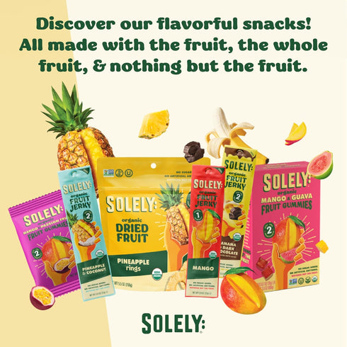 (2.8 oz Pack 8) 8 (22.4 oz) SOLELY - Organic Mango Chocolate Drizzled Strips Resealable Bags, of - Real Fresh Fruit