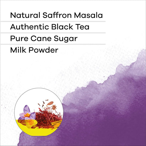 QuikTea Saffron Masala Chai Tea Latte, 10 Count, Bold Flavor, Naturally Caffeine-Light, Just Add Hot Water