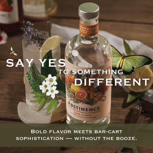 750ml, Abstinence Cape Citrus Non Alcoholic Spirit, Award-Winning, Calorie-Free, Sugar-Free, Botanical Inspired