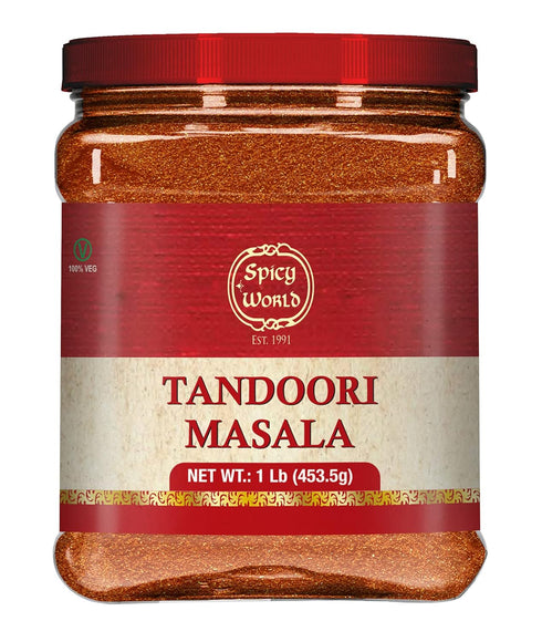 Spicy World Tandoori Masala, 1 LB Jar Pack, Natural Seasoning, No Colors Added, Tikka Masala