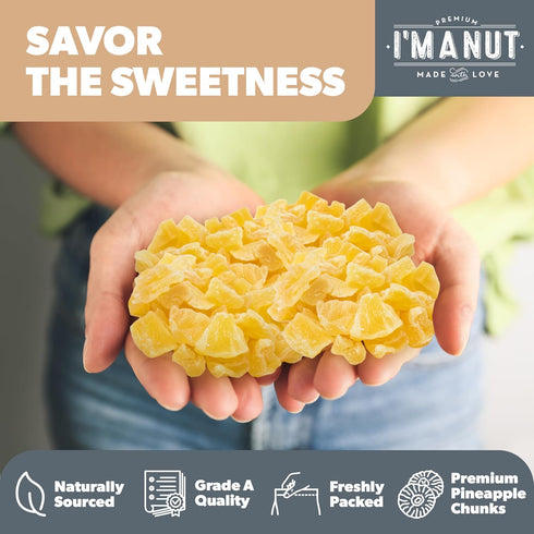 16oz Premium Dried Pineapple Chunks | Non-GMO, Batch Tested Gluten & Peanut Free | Ethically Sourced for Guilt-Free