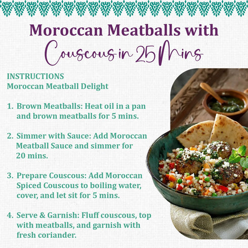 15.8oz (Pack 3) Al'Fez Moroccan Style Meatball Sauce - of - Mildly Spiced Tomato-Based Cooking Sauce - Gluten Free