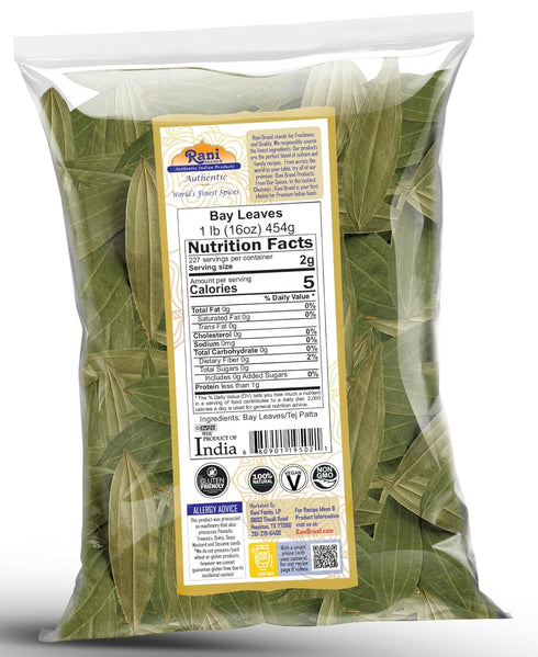 Rani Bay Leaf Whole Spice, Extra Large 16oz (1lb) Bulk - All Natural, Gluten Friendly, NON-GMO, Kosher, Vegan