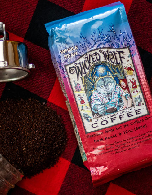 2lb Raven's Brew Coffee Full Bodied Coffee Dark Roast Ground - Wicked Wolf