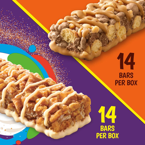 Pack, 28 23.8 oz Cinnamon Toast Crunch and REESE'S PUFFS Cereal Treat Bars, Snack Bars, Value Ct