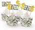 The DaPai 48Pcs 100 Set Dollar Bill Cupcake Wrappers and Toppers Currency Symbol Cupcake Holders with Treat Picks Kit