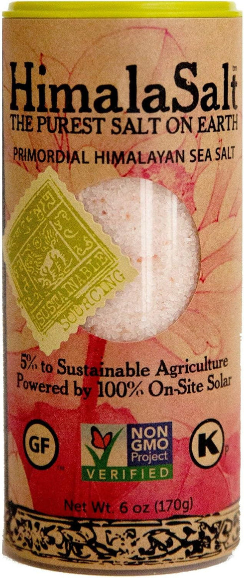 HimalaSalt Primordial Himalayan Sea Salt, Fine Grain Shaker, 6-Ounce (Pack of 6)