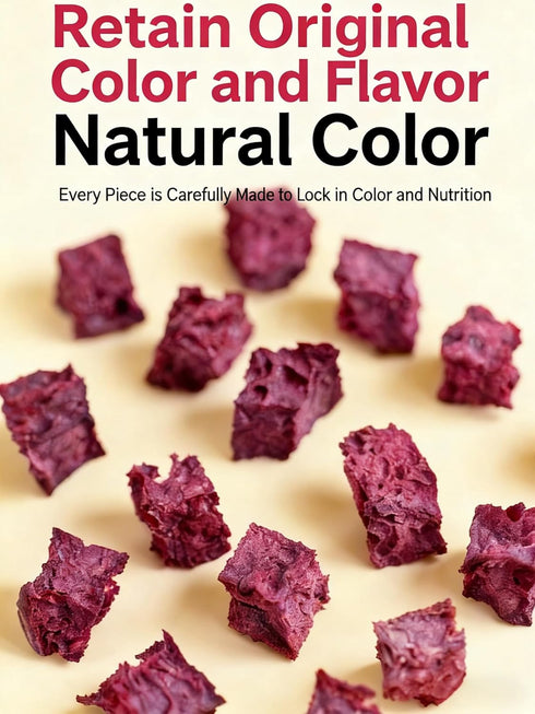 WEIJUEJIYI Froze-dried 3.17oz 90g, Beetroot Chunks / Single Ingredient, Made from Fresh Beets, Dehydrated Vegetables