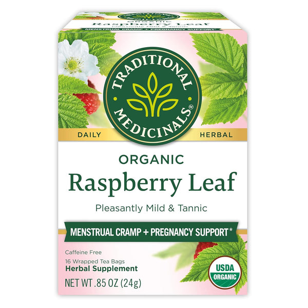 Traditional Medicinals Organic Raspberry Leaf Herbal Tea, Eases Menstrual Cramps & Supports