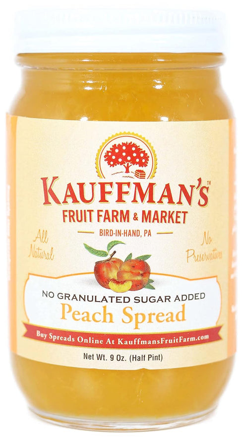Kauffman's Fruit Farm Kauffman Orchards Peach Fruit Spread, All Natural, No Preservatives or Granulated Sugar