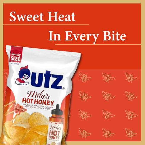14 2.625 oz. Utz Mike's Hot Honey Potato Chips, ct, Bags - Spicy & Sweet Flavor, Gluten-Free, Made with Mikes Hot Honey