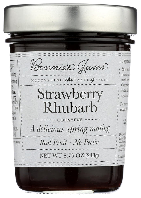 Bonnie's Jams, Strawberry Rhubarb Jam, 8.75 Ounce