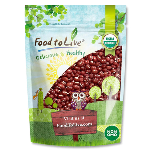 Food to Live Organic Adzuki Beans, 3 Pounds Non-GMO, Sproutable, Whole Raw