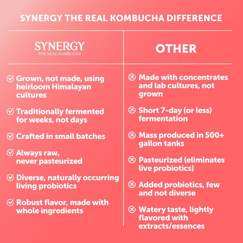16 oz Immune SYNERGY The Real Kombucha - Guava Goddess - fl Bottle - Raw Probiotic Drink for Gut Health and Support