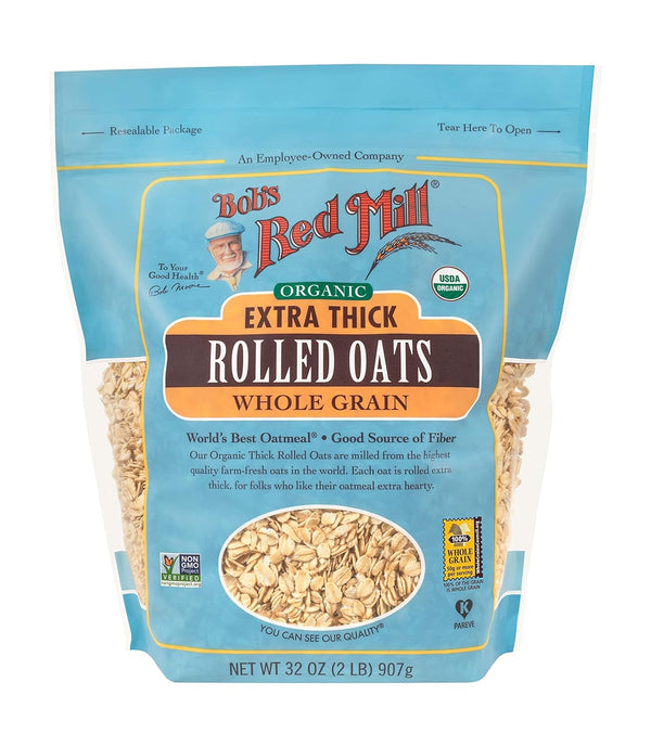 Bob's Red Mill Organic Extra Thick Rolled Oats, 32 ounce (Pack of