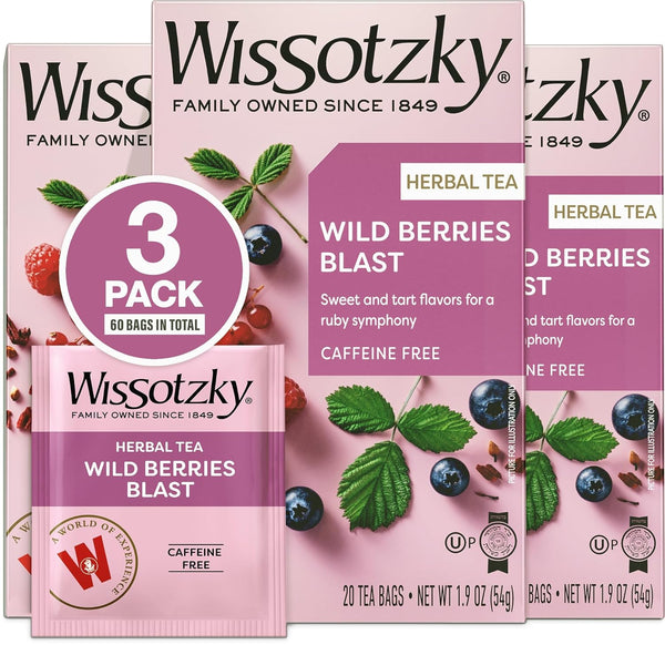 Wissotzky Wildberry Blast Herbal Tea (3 Pack - 60 Tea Bags) |