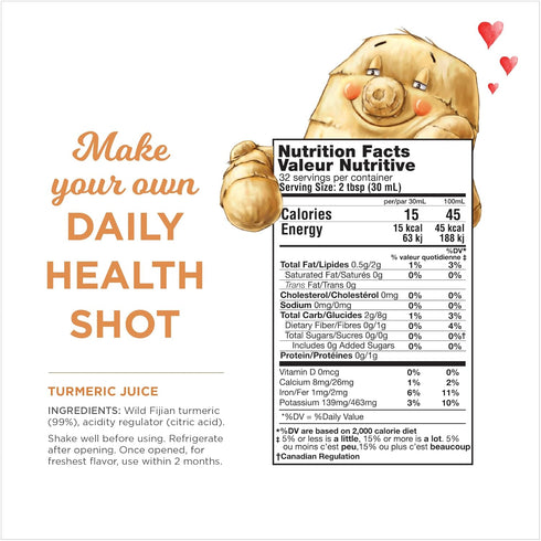 99% 32 oz (Pack 1) Pure Organic Turmeric Juice by The Ginger People Digestive Health, Premium Quality, Fl Bottle