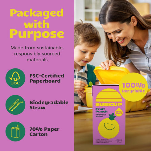 100% 49 Pack 4.23 oz (40 Pack), SunCup Juice Boxes for Kids | No Added Sugar, No Dyes, No Preservatives | Trusted
