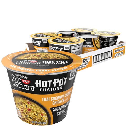 Top Ramen Hot Pot Fusions Thai Coconut Curry Chicken, 4.8 Ounce (Pack
