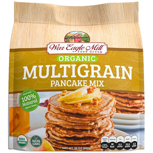24 oz (2 Pack) War Eagle Mill Multigrain Pancake Mix, Organic, Bag