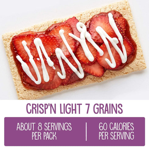 Wasa Crisp’n Light 7 Grains Crispbread, 4.9 oz (Pack of 4), Non-GMO Crackers, 7 Grain Blend, 20 Calories