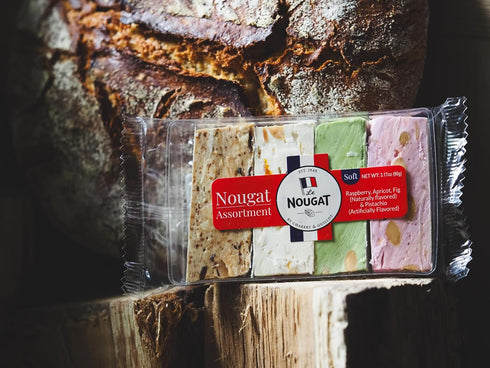 Le Nougat by Chabert & Guillot Pack 3.17 oz French Nougat Assortment Tray Raspberry Pistachio Apricot Fig Soft French