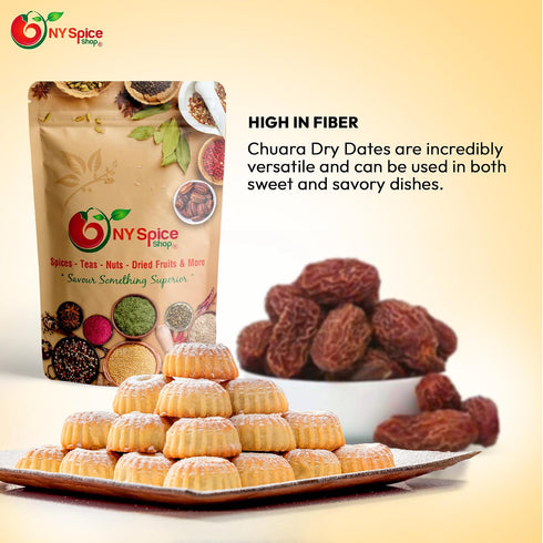 5 NY Spice Shop Chuara Dry Dates - Pound Natural Fresh Sweet and Delicious Dried Fruit - Nutritious Healthy Kharak
